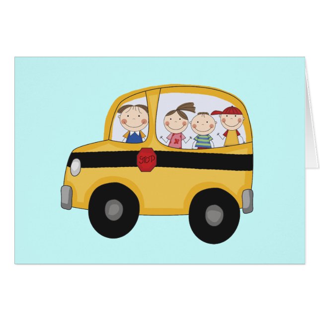 School Bus with Kids T-shirts and Gifts (Front Horizontal)