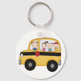 School Bus with Kids T-shirts and Gifts Key Ring
