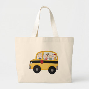 School Bus with Kids T-shirts and Gifts Large Tote Bag