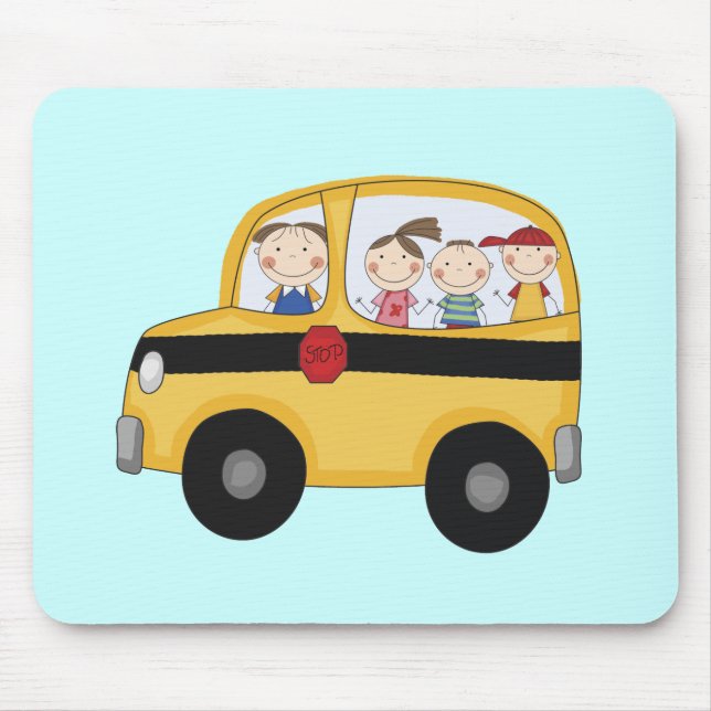 School Bus with Kids T-shirts and Gifts Mouse Pad (Front)
