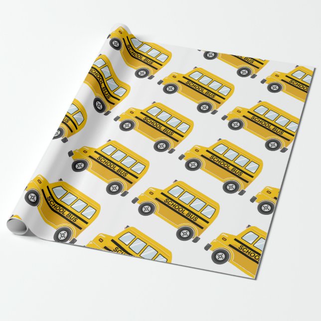 School Bus Wrapping Paper (Unrolled)