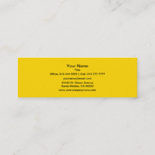 School Bus Yellow Solid Colour Mini Business Card