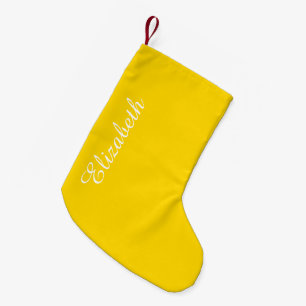 School Bus Yellow Solid Colour Small Christmas Stocking