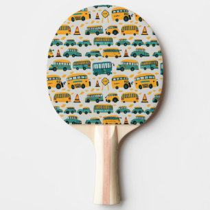School Busses Ping Pong Paddle