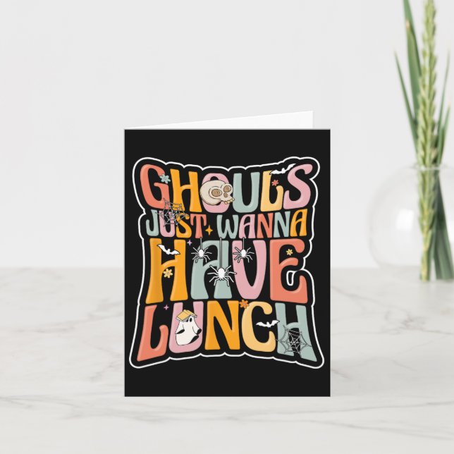 School Cafeteria Worker Back To School Halloween L Card (Front)