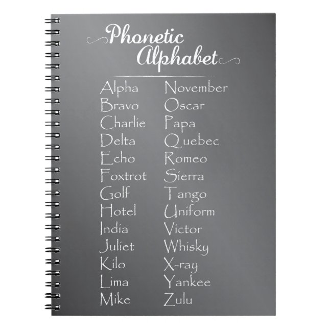 School Chalk Blackboard Phonetic Alphabet Spelling Notebook (Front)