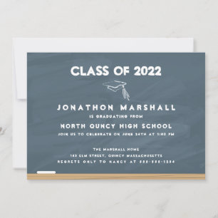 School Chalkboard Graduation Announcement