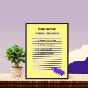 School checklist poster