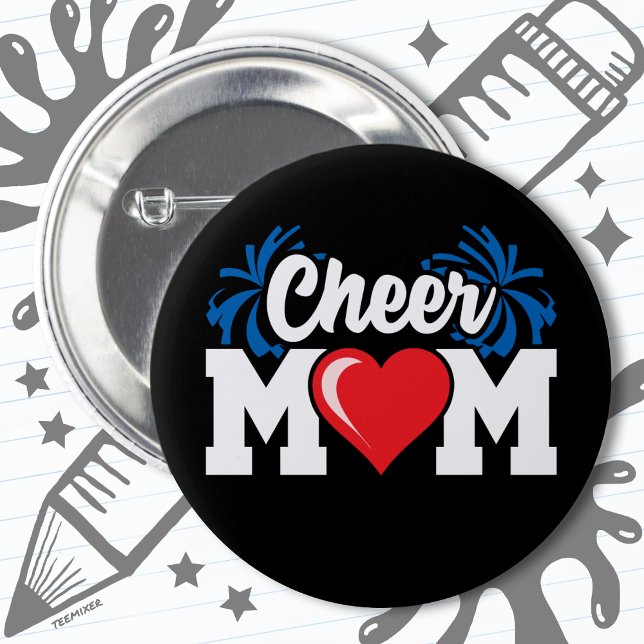 School Cheerleader Squad Sports Proud Cheer Mum 6 Cm Round Badge (Creator Uploaded)