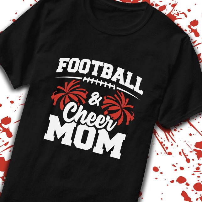 School Cheerleading - Football Cheer Mum T-Shirt (Elevate your mom game with our premium t-shirt design tailored for football & cheer moms! -Teemixer)