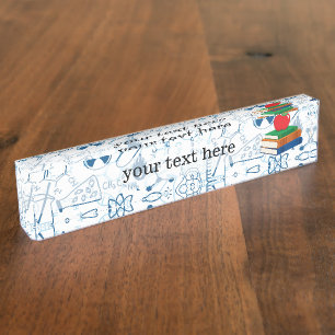 School chemical pattern nameplate