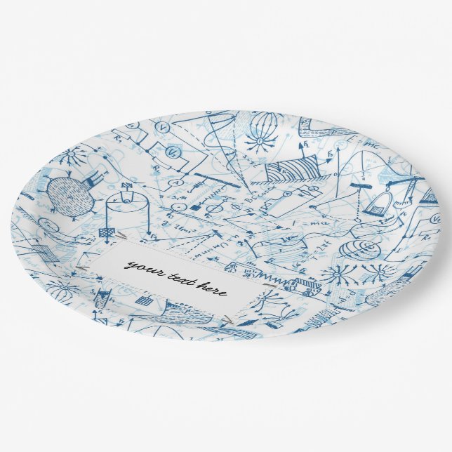 School chemical pattern paper plate (Angled)