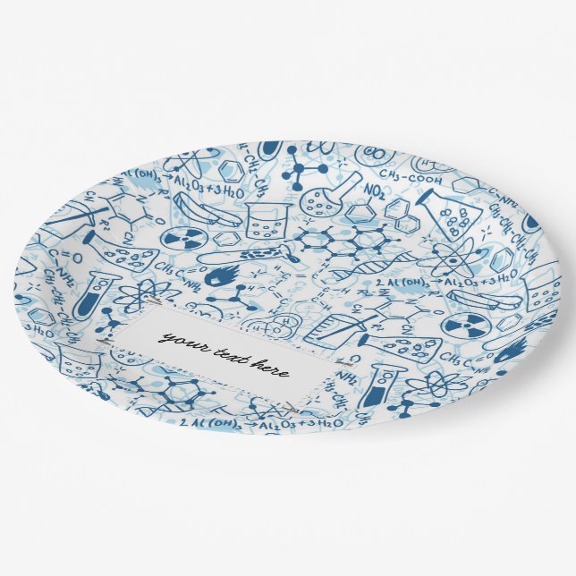 School chemical pattern paper plate (Angled)