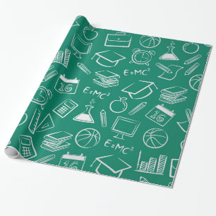 School chemical pattern wrapping paper