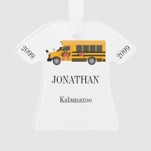 School Children Bus Personalized Acrylic Ornament