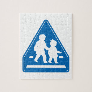 School Children Crossing >> Japanese Traffic Sign Jigsaw Puzzle