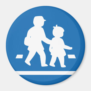 School Children Crossing >> Japanese Traffic Sign Magnet