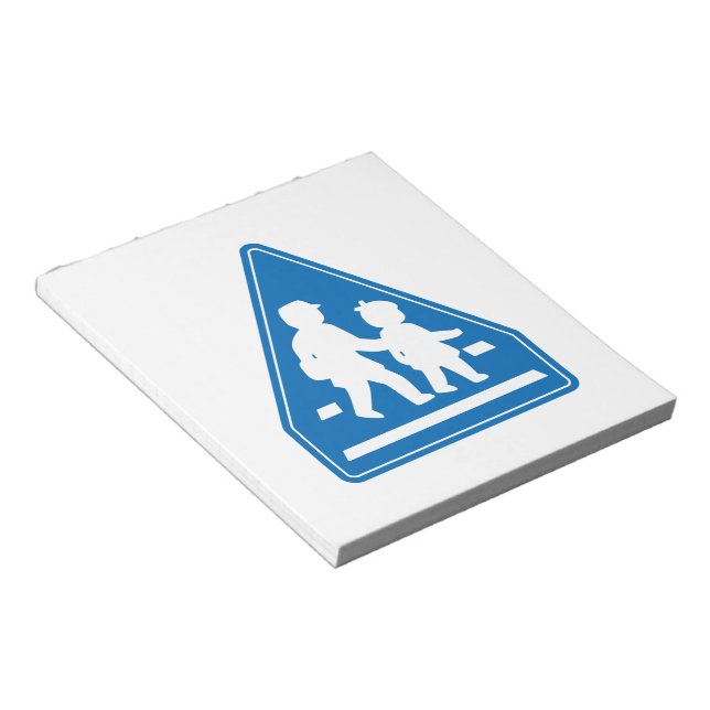 School Children Crossing >> Japanese Traffic Sign Notepad (Angled)