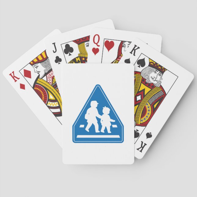 School Children Crossing >> Japanese Traffic Sign Playing Cards (Back)