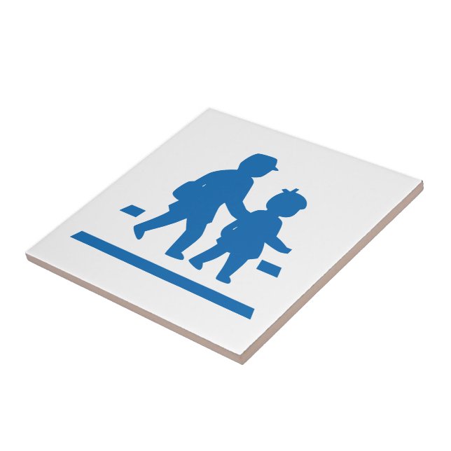 School Children Crossing >> Japanese Traffic Sign Tile (Side)
