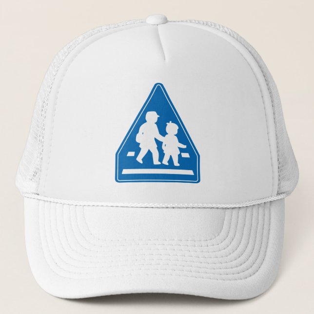 School Children Crossing >> Japanese Traffic Sign Trucker Hat (Front)