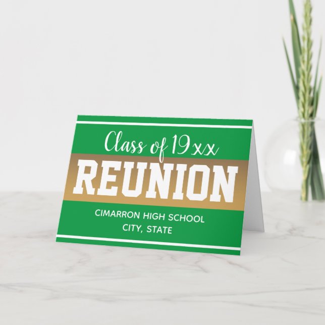 School Class Reunion Save the Date Green  Card (Front)