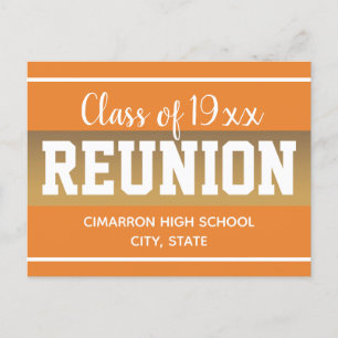 School Class Reunion Save the Date Orange Announcement Postcard