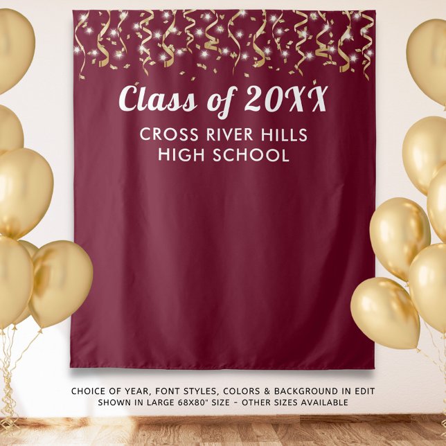 School Class Year Photo Backdrop Custom Colour Tapestry (Creator Uploaded)
