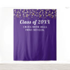 School Class Year Photo Backdrop Purple Gold White