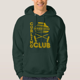 School Club Team Name Curling Hoodie