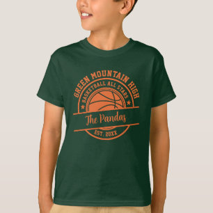 School Club Team Name Number Basketball T-Shirt