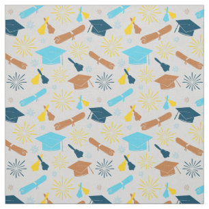 School College Graduation Theme Fabric
