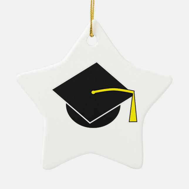 School/College/University Graduation Cap Ceramic Tree Decoration (Front)
