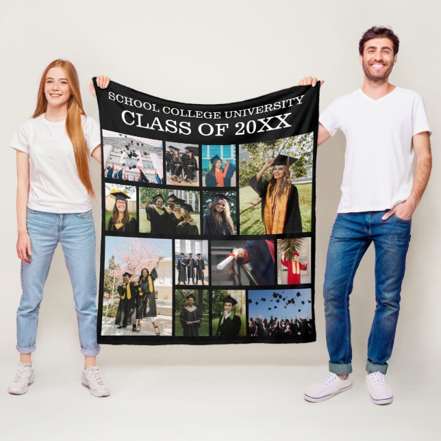 School College University Graduation Class Photo Fleece Blanket (In Situ)