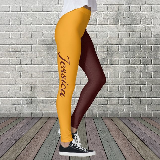 School COLORS Maroon and Gold Leggings Cheerleader (Creator Uploaded)