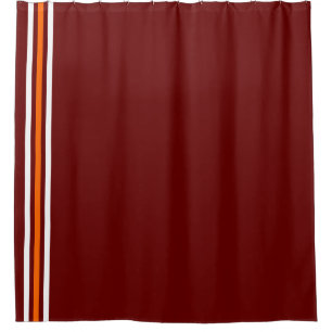 School Colors Maroon White Orange Shower Curtain