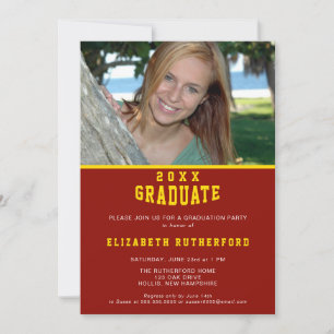 School Colours 20XX Graduate Photo Card