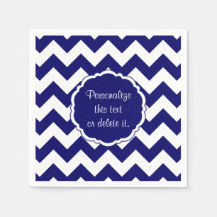 School-Colours-Chevron, Blue-White, Dark- Napkin