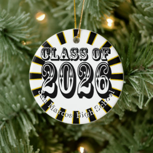 School Colours Class of 2026 Photo Ceramic Ornament