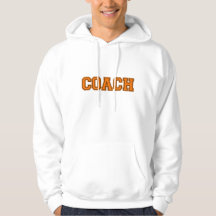 School Colours COACH Mens Hoodie, Orange Black