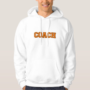 School Colours COACH Mens Hoodie, Orange Black Hoodie