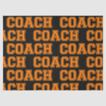 School Colours COACH Varsity Letters-Orange Black