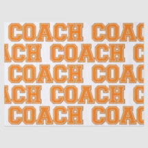 School Colours COACH Varsity Letters-Orange-White