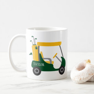 School Colours - Green & Gold Golf Cart Coffee Mug
