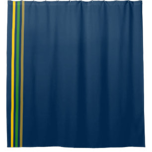 School Colours Navy Gold Green and Yellow Shower Curtain