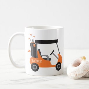 School Colours - Orange & Black Golf Cart Coffee Mug