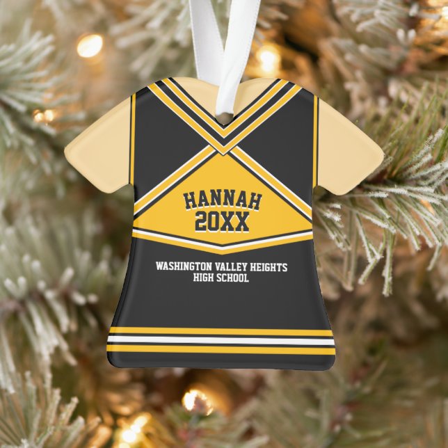 School Colours Personalised Cheerleader Uniform Ornament (Tree)