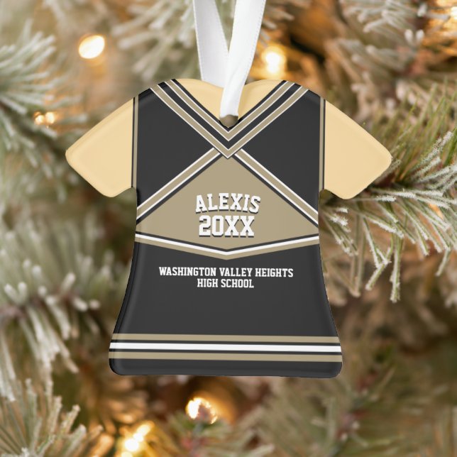 School Colours Personalised Cheerleader Uniform Ornament (Tree)