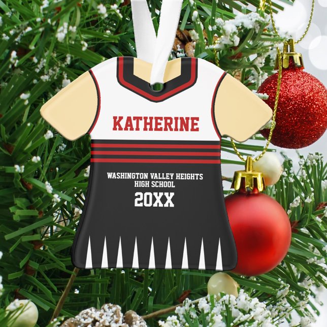 School Colours Personalised Cheerleader Uniform Ornament (Creator Uploaded)