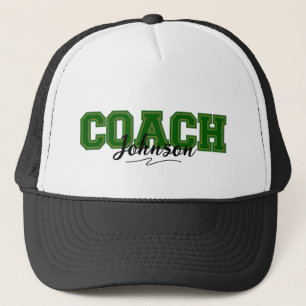 School Colours Personalised Coach-Green and Gold Trucker Hat
